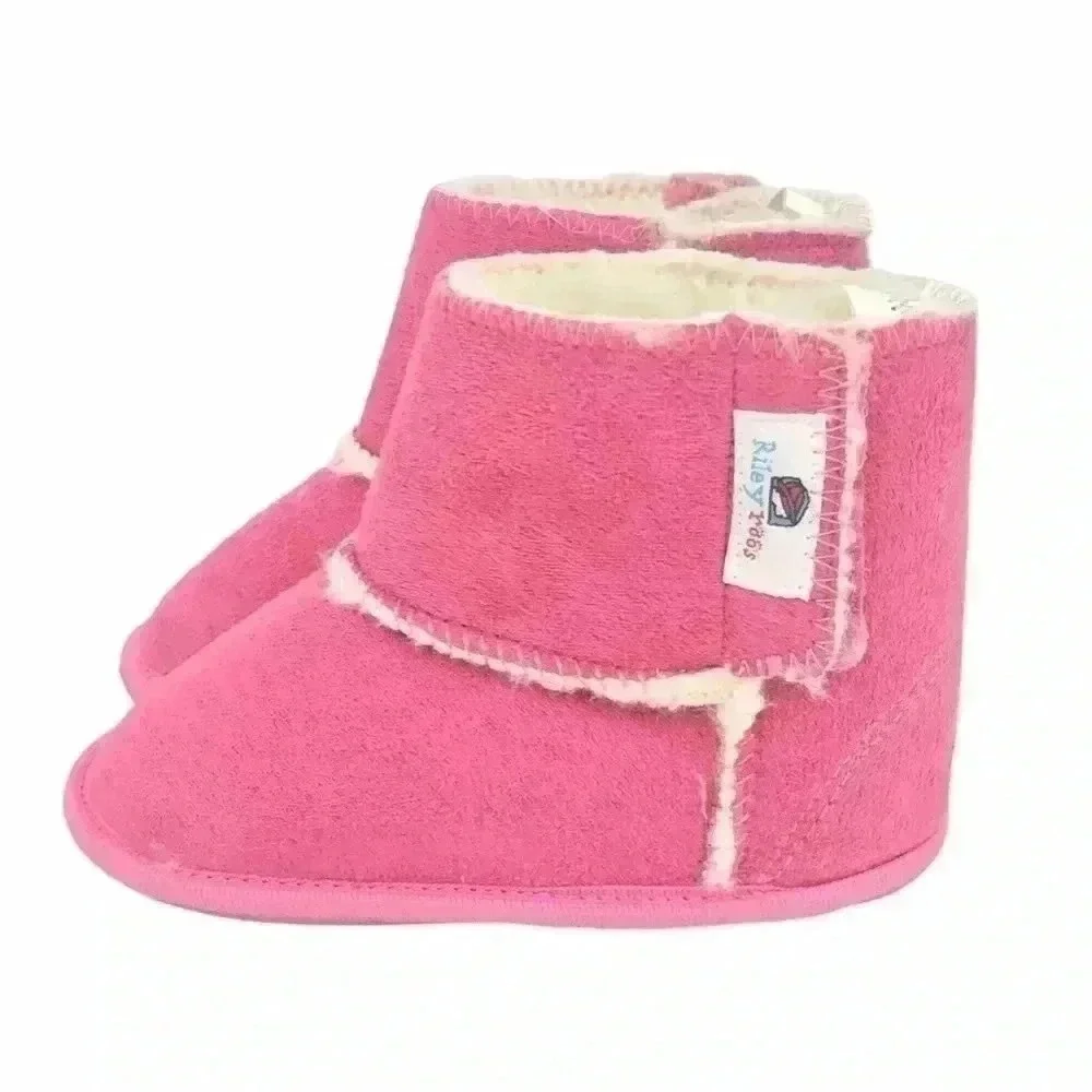 Rileyroos Caters Baby Booties 18–24M Hot Pink Suede Walker Shoes NWT Flexible